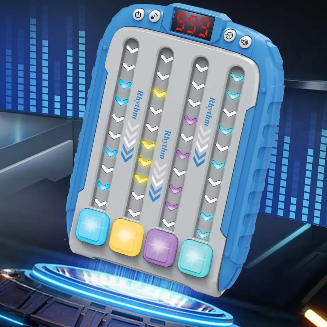 آلة لعبة دفع إيقاع الموسيقى الإلكترونية المحمولة للسفر، لعبة دفع سريعة الضغط، لغز التوحد مع هدية لعبة خفيفة #2