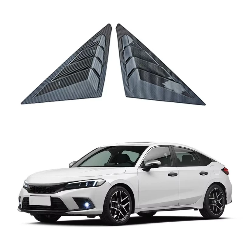 Hatchback Type R Rear Side Window Louvers Carbon Sports Style Air Vent Scoop Shades Cover Exterior Accessories