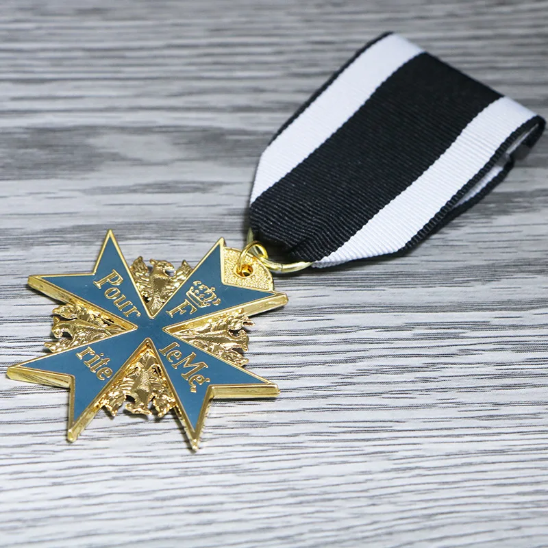 Prussian oak leaf blue iron Marx Cross of Malta replica badge