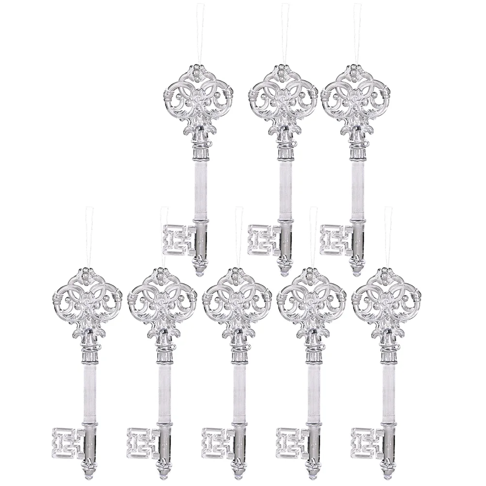 

8 Pcs Santa Claus Key Ornament Christmas Pendant Xmas Hanging Acrylic Snowflake Gift Labels