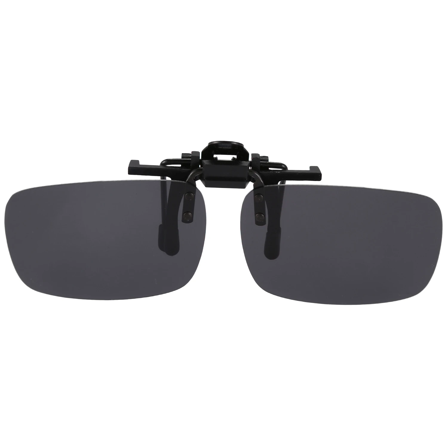 A11I Polarisierte, randlose, rechteckige, graue Gläser zum Aufklappen, zum Aufstecken auf Sonnenbrillen