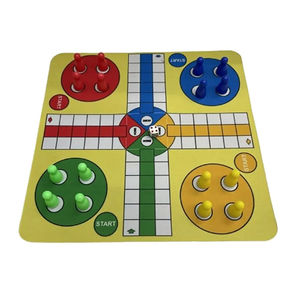 Family Toy With Mouse Pad Flying Chess Folding Roll Up Multicolor Ludo Chess Set Interactive Toy 24cm Chessboard Toy Board Game