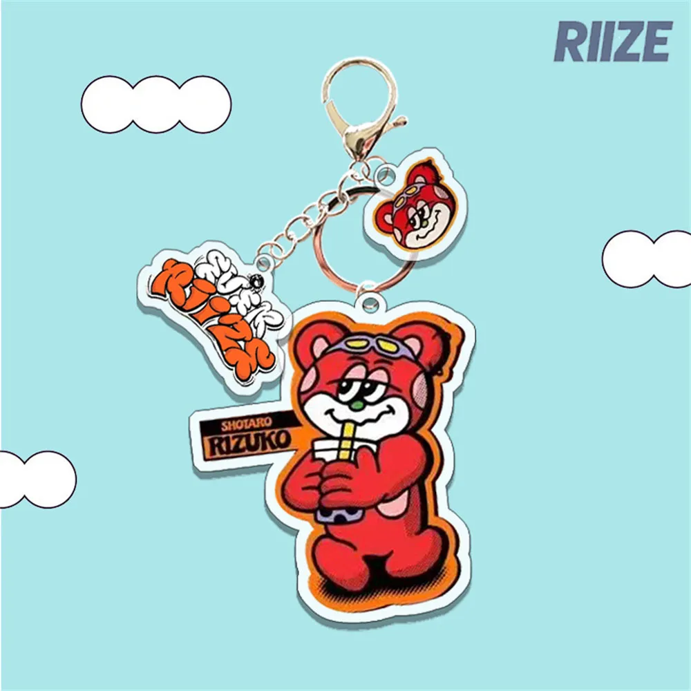 KPOP RIIZE Cartoon Acrylic Keyring SHOTARO SOHEE ANTON WONBIN SUNGCHAN EUNSEOK Cute Keyring Bag Pendant Accessories Fans Gift