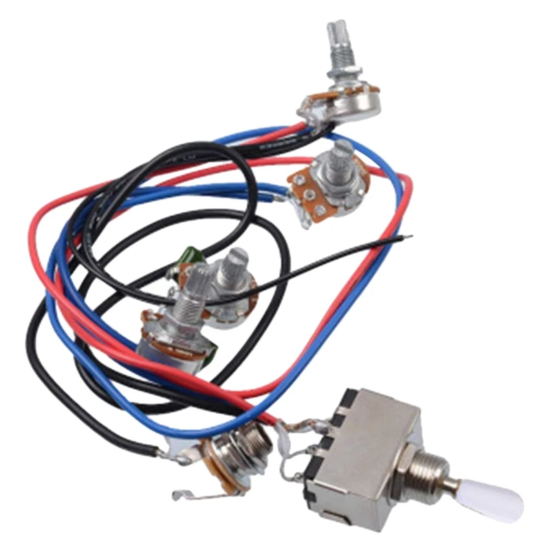 Lp elektrikli gitar manyetikleri kablo demeti kiti Dual 2v 500K tencere 3 yollu anahtarı Jack ile çift Humbucker Gibson Les Pual tarzı Gui