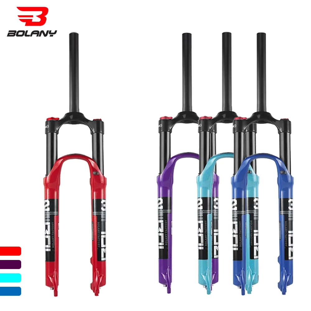 

BOLANY Bike Fork Colorful 120mm Travel Bicycle Front Suspension 27.5er 29er Air Oil Fork Teflon Sponge Quick Release Bike Parts