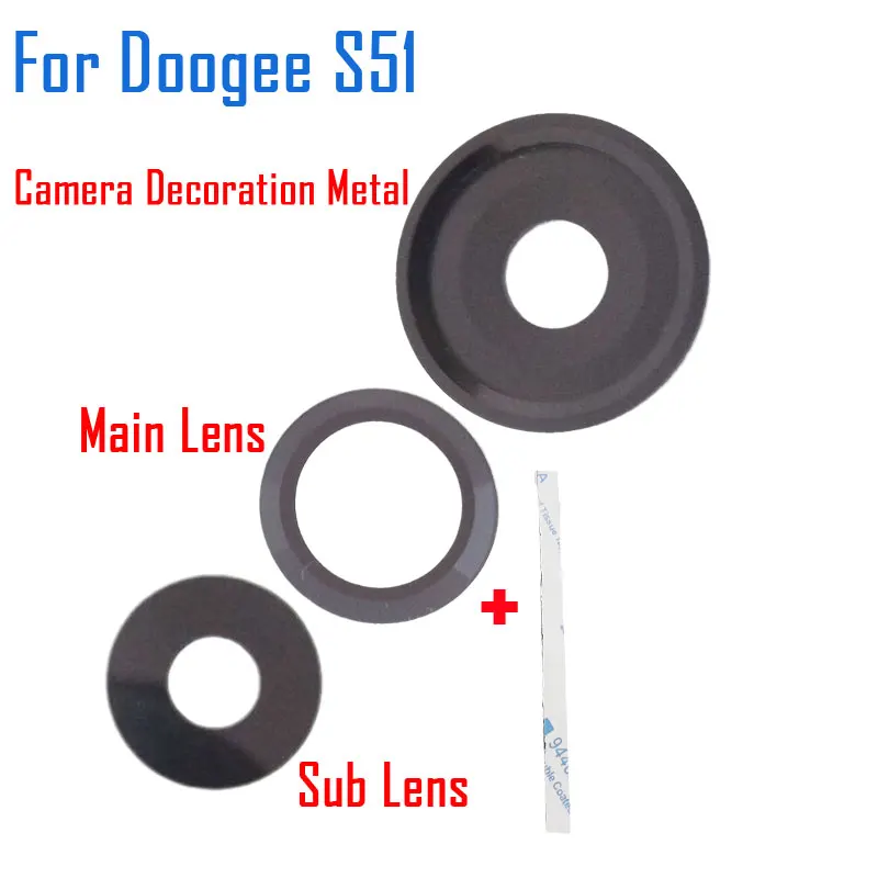 New Original DOOGEE S51 Rear Main Sub Camera Lens+Camera Decoration Metal Accessories For DOOGEE S51 S61 Smart Cell Phone