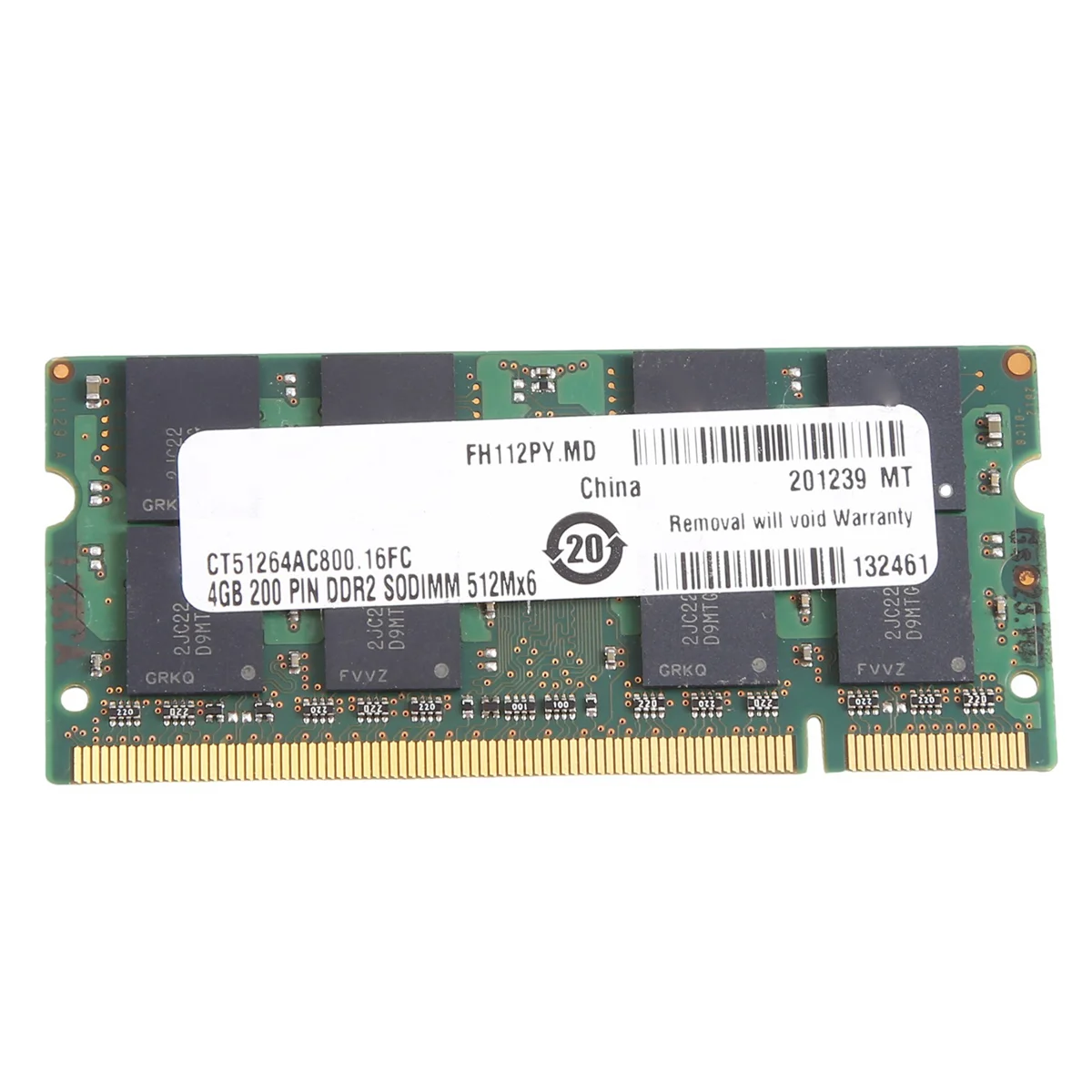 

A55T For MT DDR2 4GB 800Mhz RAM PC2 6400S 16 Chips 2RX8 1.8V 200 Pins SODIMM for Laptop Memory