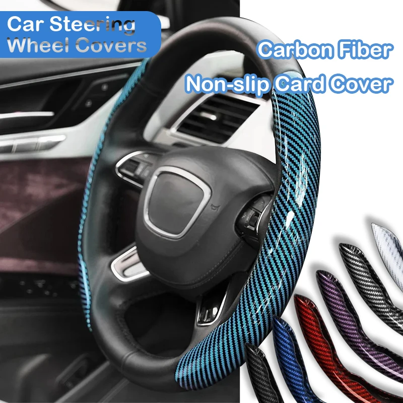 

2pcs Carbon Fiber Car Steering Wheel Cover For Mercedes Benz A B C E Class GLS GLA GLK GLC CLS CLA AMG W204 W205 W212 W463 W176
