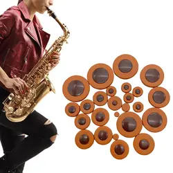 25 Pieces Alto Sax Pads Protect The Keys Instrument Parts Lightweight with Multi Size for Alto Saxophone DIY Enthusiasts Players