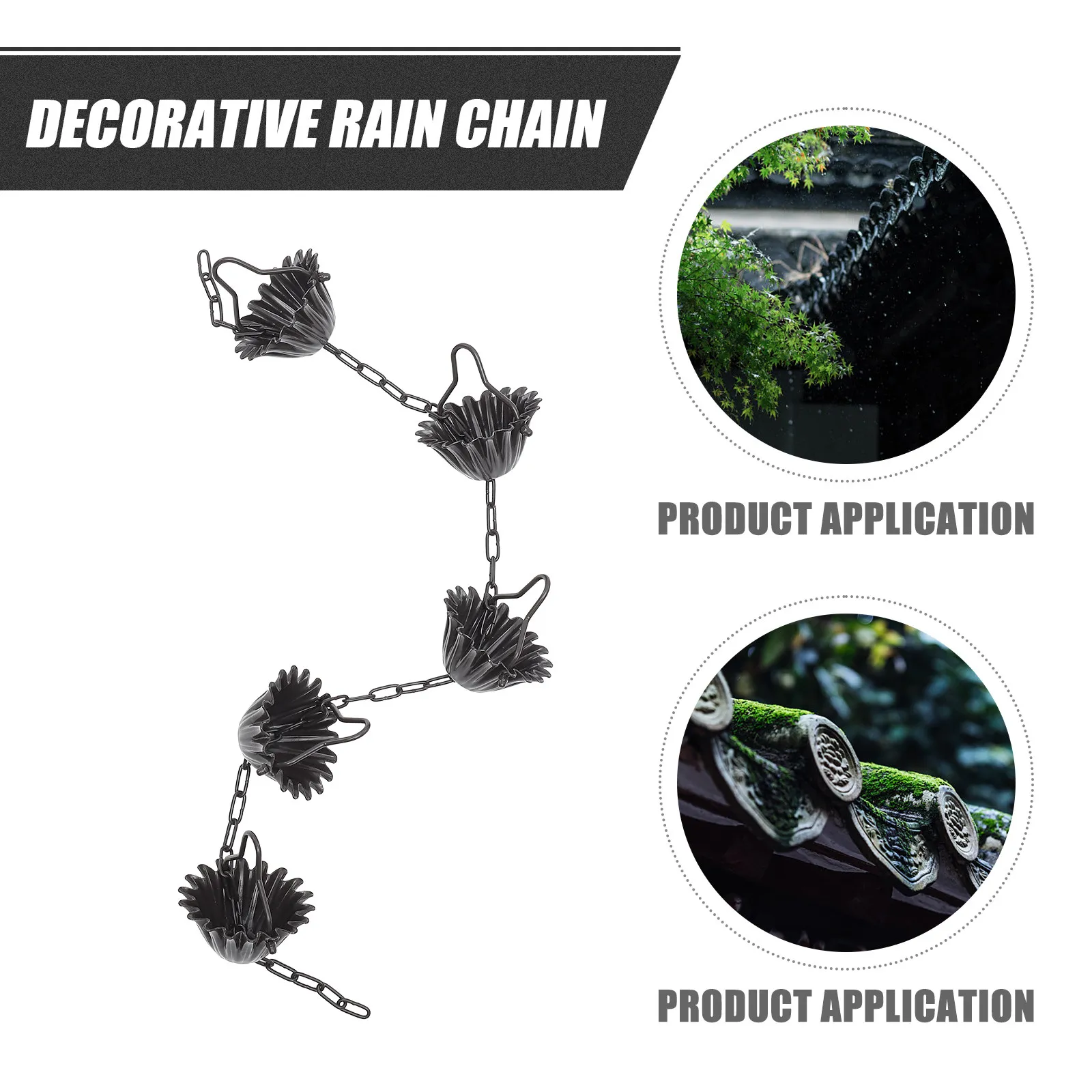 

Aluminum Alloy Decorative Rain Chain - Petal Temple Design Rain Catcher,Durable Gutter Downspout Alternative for Villa Courtyard