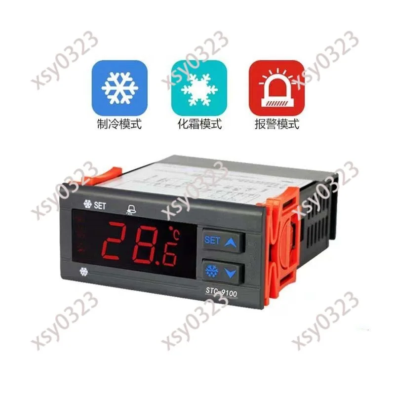 STC-9100 Digital Temperature Controller Cooling Defrost Alarm 3-Way Output for Cold Storage