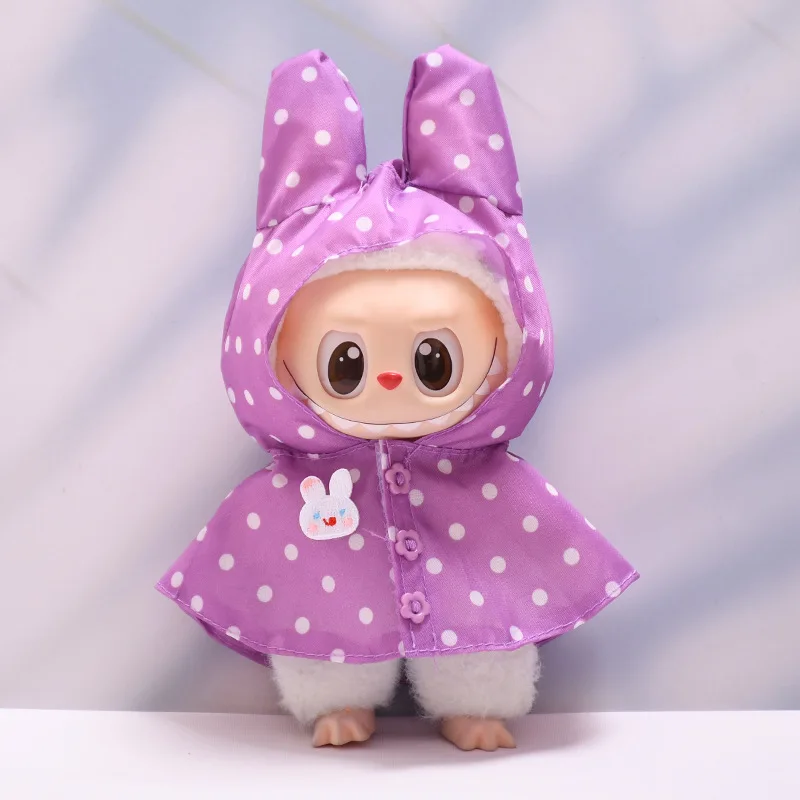 

Mini Doll'S Clothes Outfit Accessories For Korea Kpop Exo 15-17cm Labubu Idol V1 V2 Green Yellow Raincoat hat set Clothing Gift