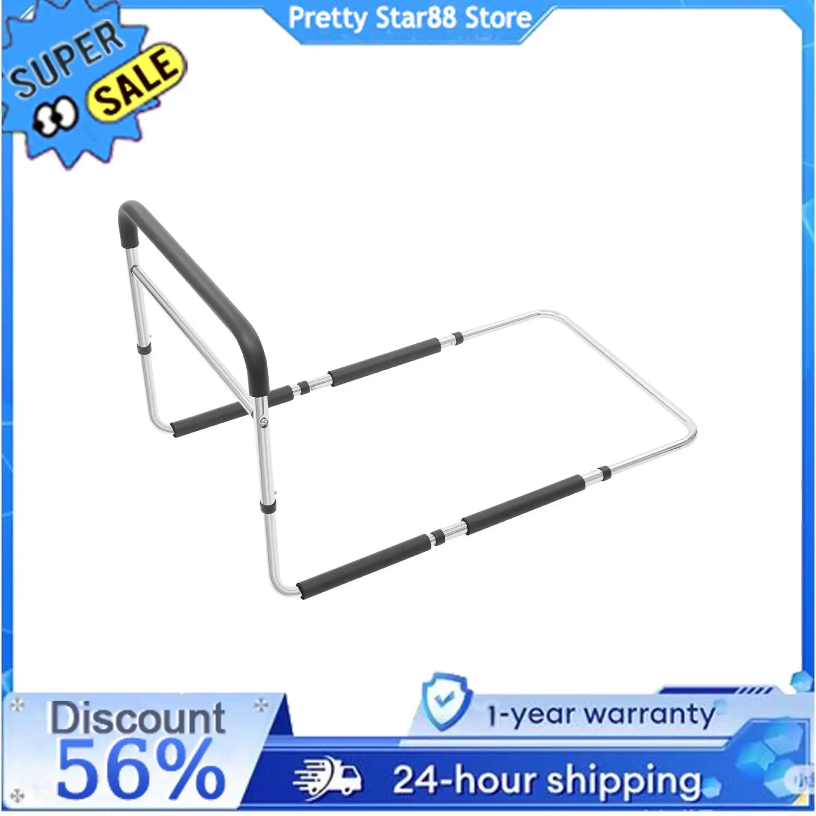 

Bed Rail Anti-Slip Adjustable Height Bed Support Bar Bed Assist Rail for Bedrooms/Living Rooms/Nursing Homes/Hospitals