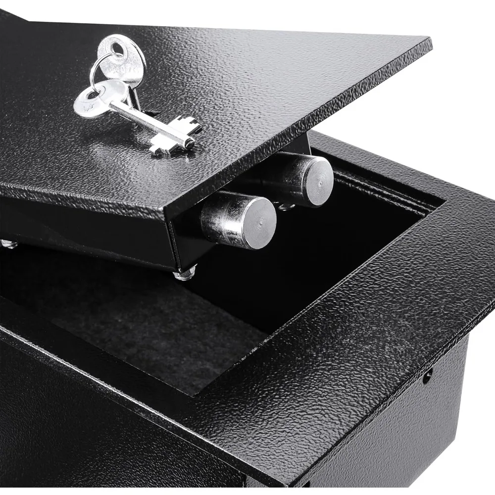 Caja fuerte de piso oculta compacta de 0,22 pies cúbicos: sistema de bloqueo de doble perno incorporado de acero para una mayor seguridad