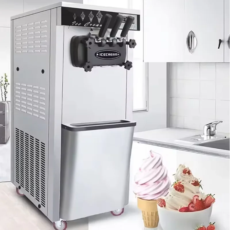 Factory Price High Quality 220V Soft Serve Ice Cream & Milkshake   Machine New Air Pump High Productivity Snack Machine