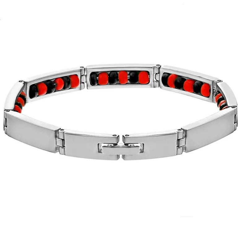 Großhandel Neue Edelstahl Schmuck Grün und Gelb Farbe Orula Armband Mix Perlen Unisex Shango Ochun Armreif Für Frauen – Detail 10