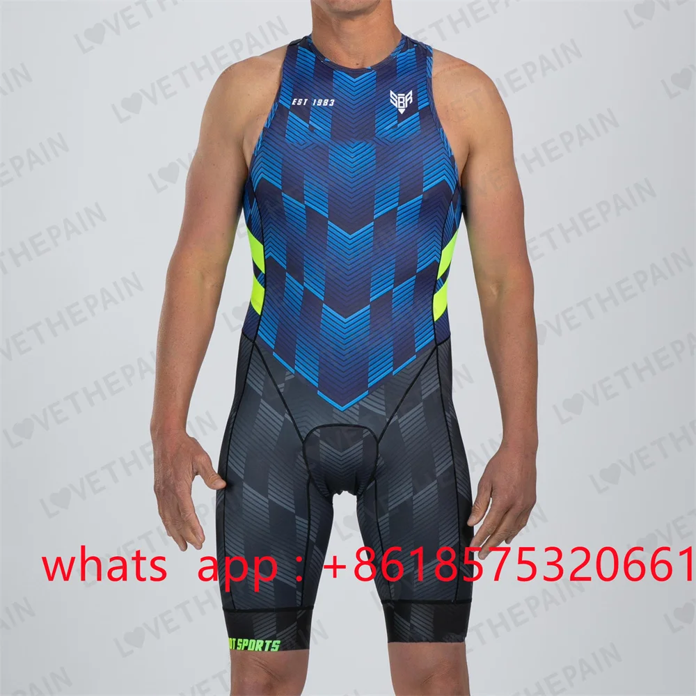 Triathlon Sleeveless Men\'s Cycling Skinsuit Sportswear Ropa Ciclismo Outdoor Bicycle Cycling Clothing 2023 Summer New Jumpsuit