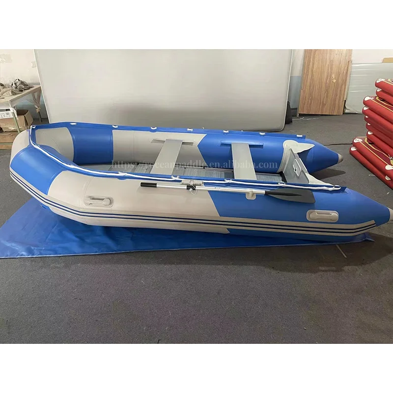 3m 4m PVC/ Orca Hypalon المواد للطي قارب صيد قابل للنفخ مع أرضية الألومنيوم قارب مطاطي قابل للنفخ #3