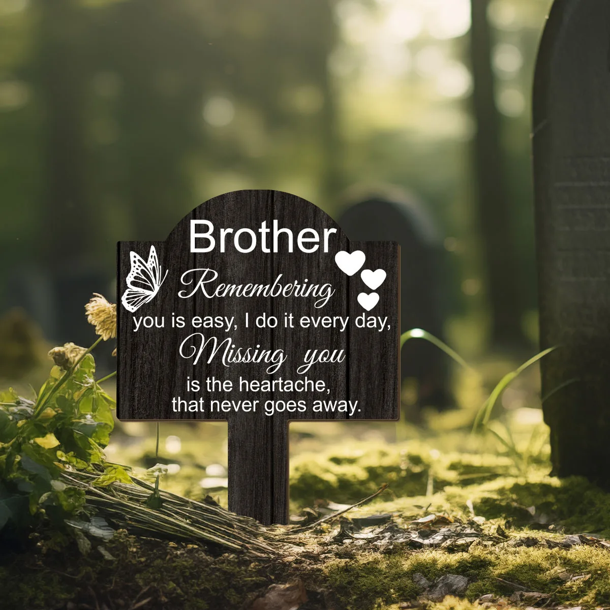 Classic Acrylic Brother Memorial Garden Stake - Sympathy Dove Tribute, Durable for Outdoor Remembrance & Cemetery Decoration