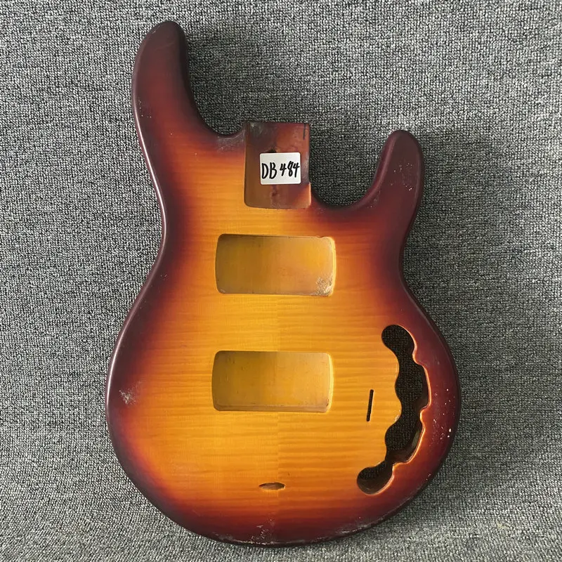 DB484 Cherryburst Color Flamed Maple Electric Bass Body Musicman Style Active Pickup Jazz Bass DIY Replace Parts