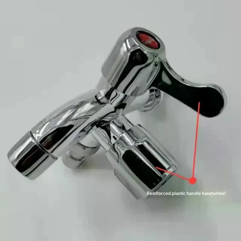 Faucet Double Outlet Dual Control Water Tap Home Bathroom Hose Irrigation Fitting Plastic Connector 1/2