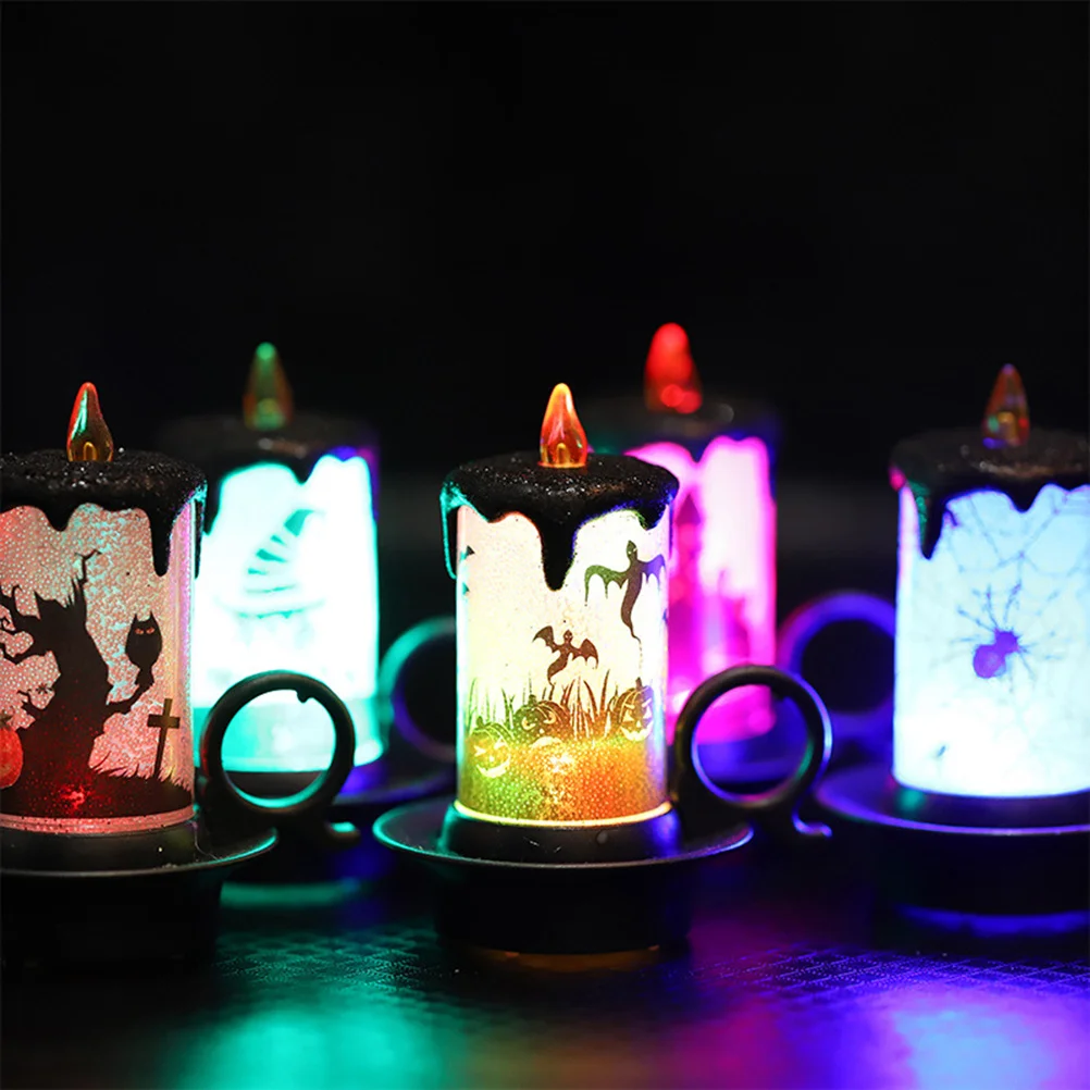 

2pcs Led Pumpkin Night Lamp Halloween Decoration Party Light Portable Electronic Lantern For Haunted House Bar Home