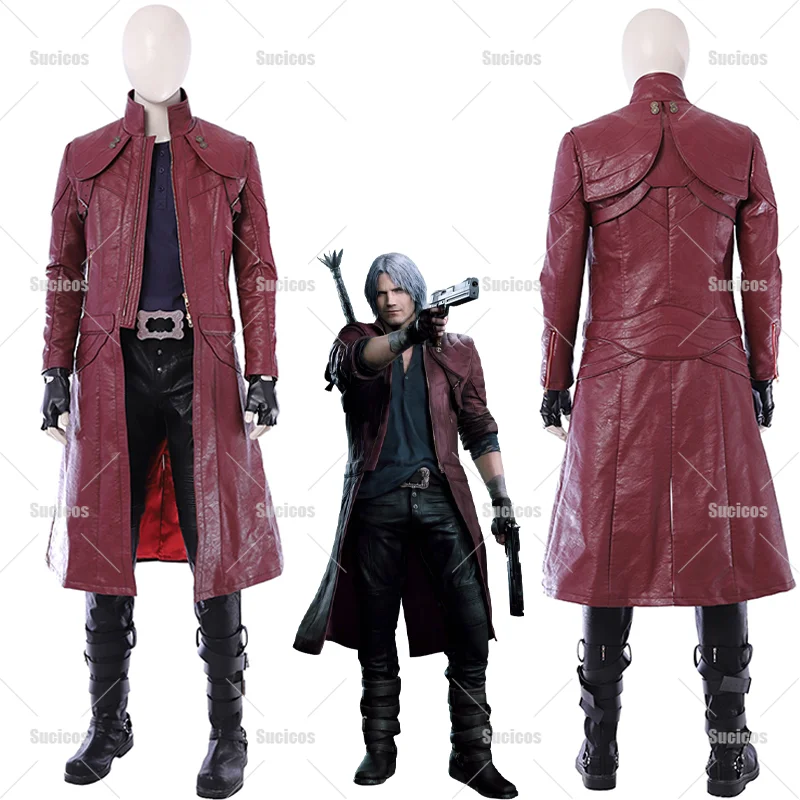 Spiel DMC5 Dante Cosplay Kostüm Tony Redgrave Cosplay Kostüm Outfit Roten Mantel Tony Uniform Für Hallowmas Party Erwachsene Männer