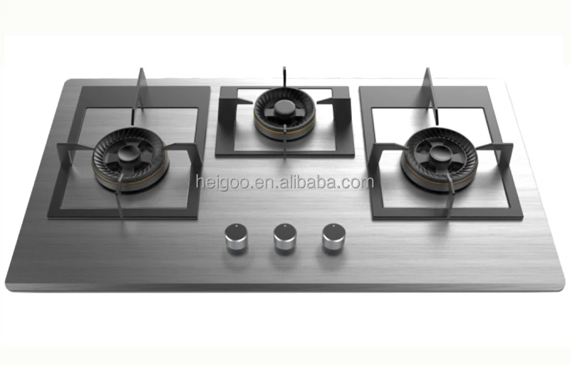 China Commercial Industrial And Home Kitchen Use Built-in Big Burner Cooktops 3 Burners Gas Cooking Stoves