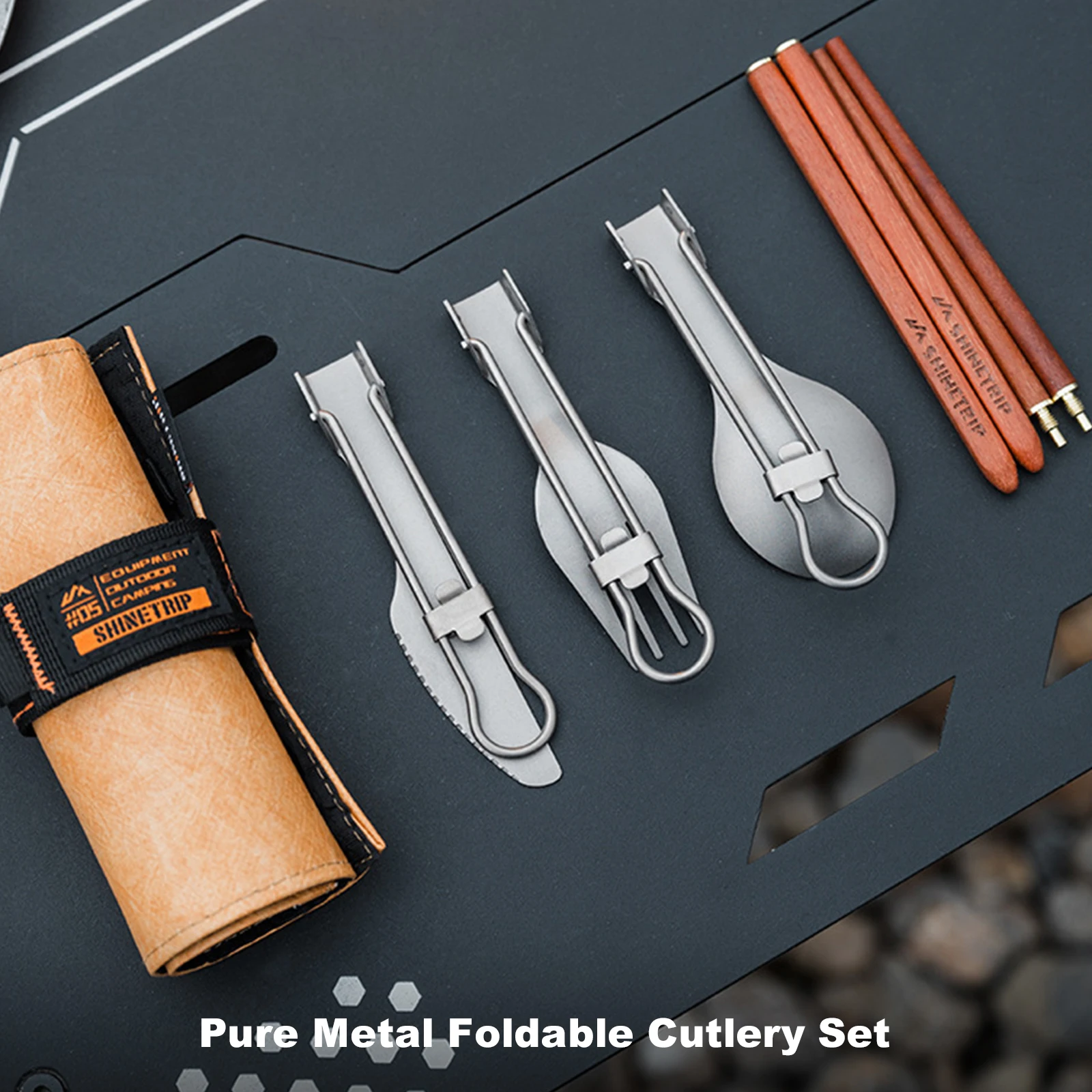 チタン製ポータブルアウトドアカトラリーセット、耐腐食性レッド - Camping Cooking Dining Set のレビューと価格