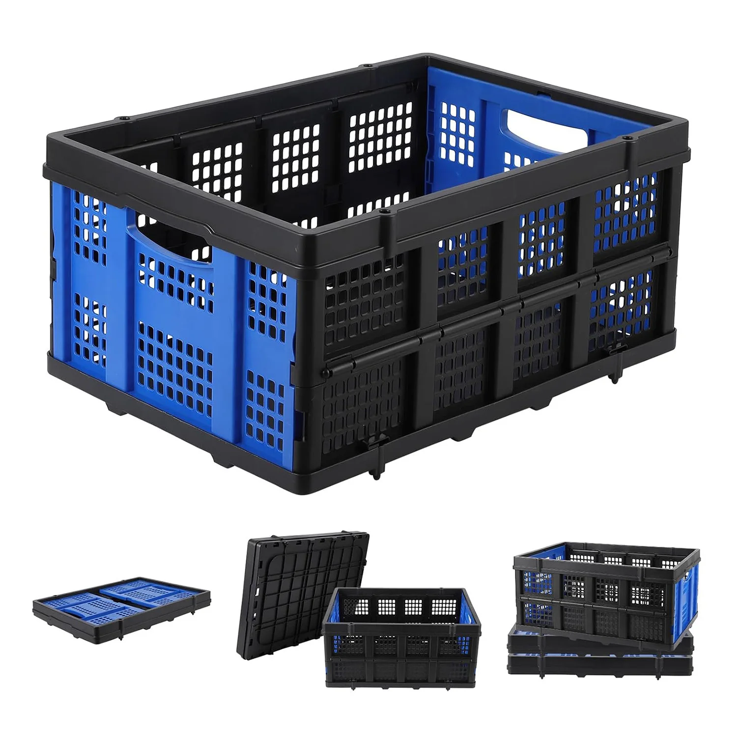 

1Pc Portable Folding Basket Foldable Plastic Storage Crate,Collapsible Milk Crate for Kitchen Office Camping Organization