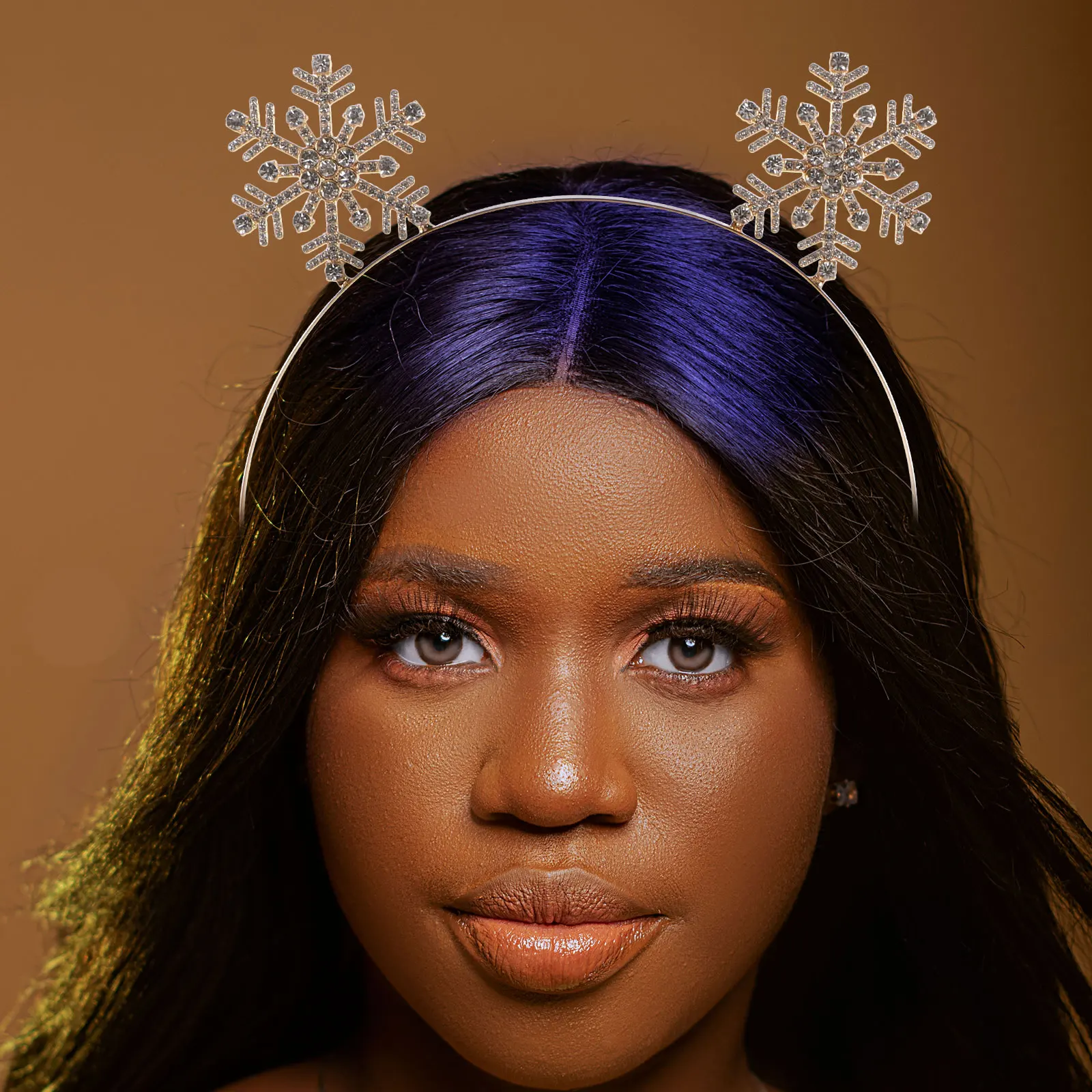 

Christmas Reindeer Antlers Headband Snowflake Design Glitter Alloy Hair Hoop Festive Holiday Party Accessory for Women Kids