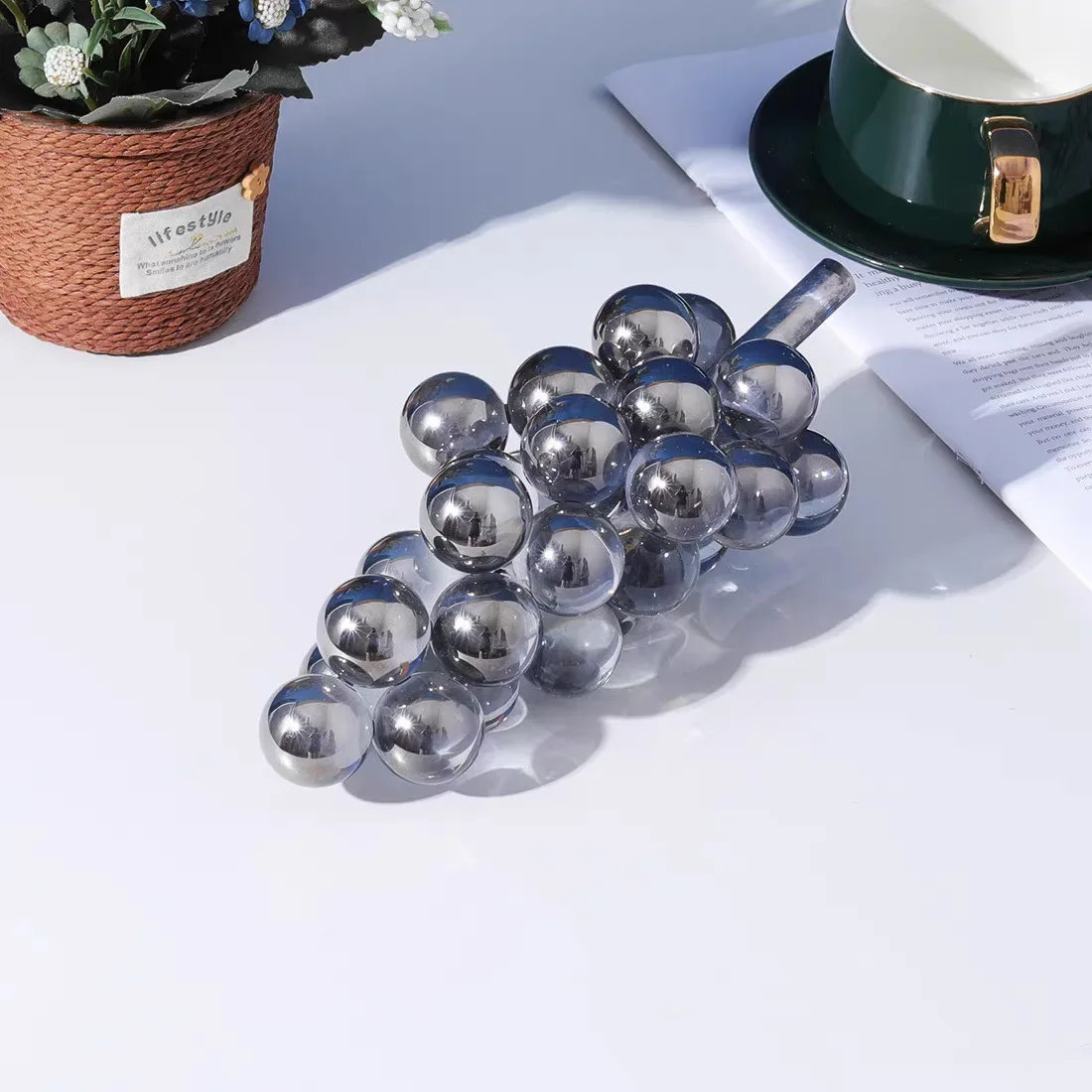 Modern simple Nordic crystal colorful grape ornament model room sales office study living room dining table soft decoration