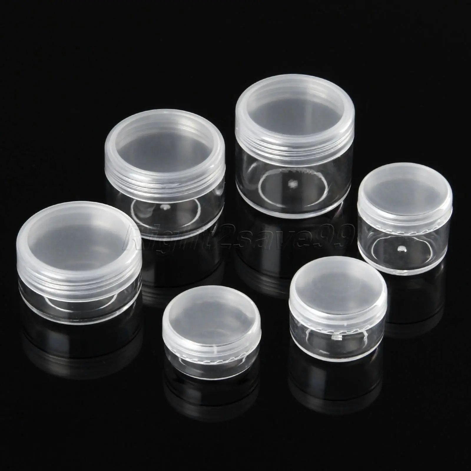 5pcs 3g 5g 8g 10g 15g 20g Portable Plastic Cosmetic Empty Jars Clear Bottles Eyeshadow Makeup Cream Lip Balm Container Pots