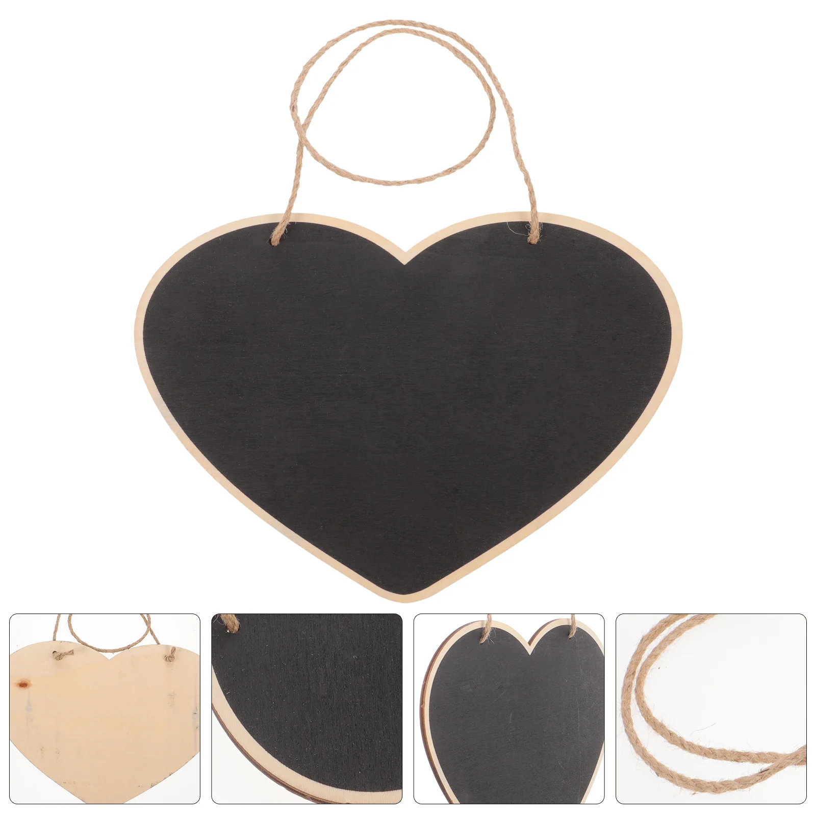 Mini-Tafel, Holzspäne, Kreide, Hängeschild, Hanfseil, blanko, dekorative Tür, Wand, löschbares Nachrichtenbrett aus Holzmaterial