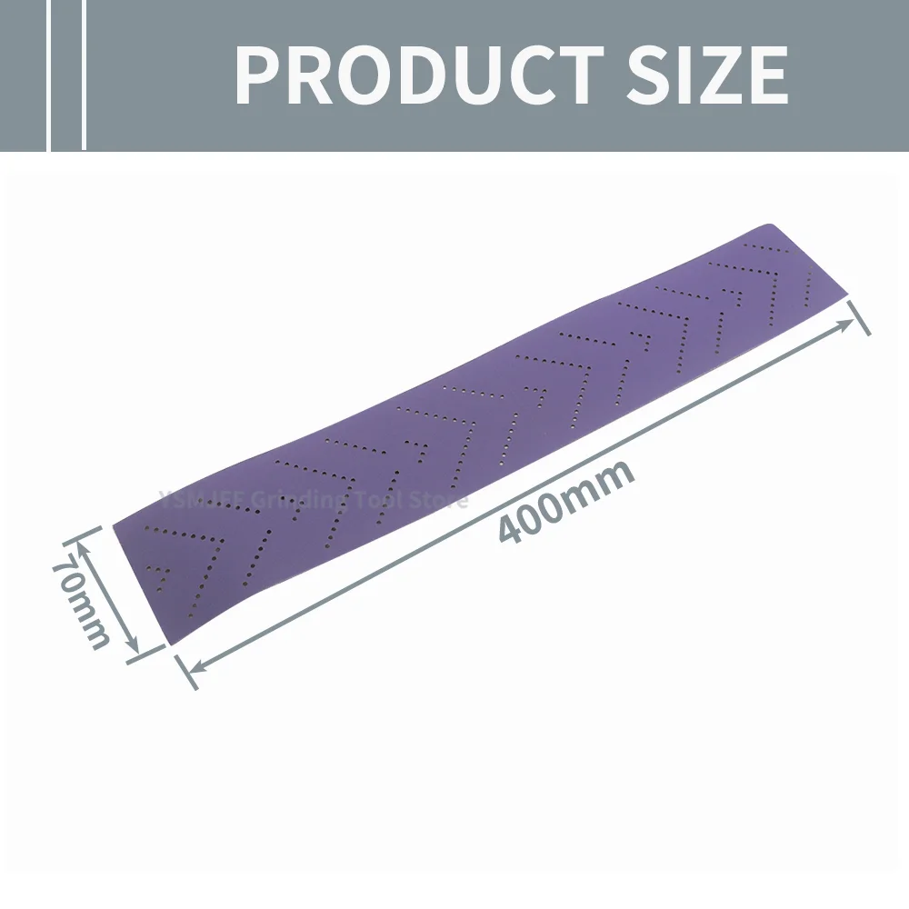 10PCS 70*400MM Long Purple Ceramic Sandpaper ,Grit 80-400,for Car Grinding and Polishing Flocking Sandpaper Abrasive
