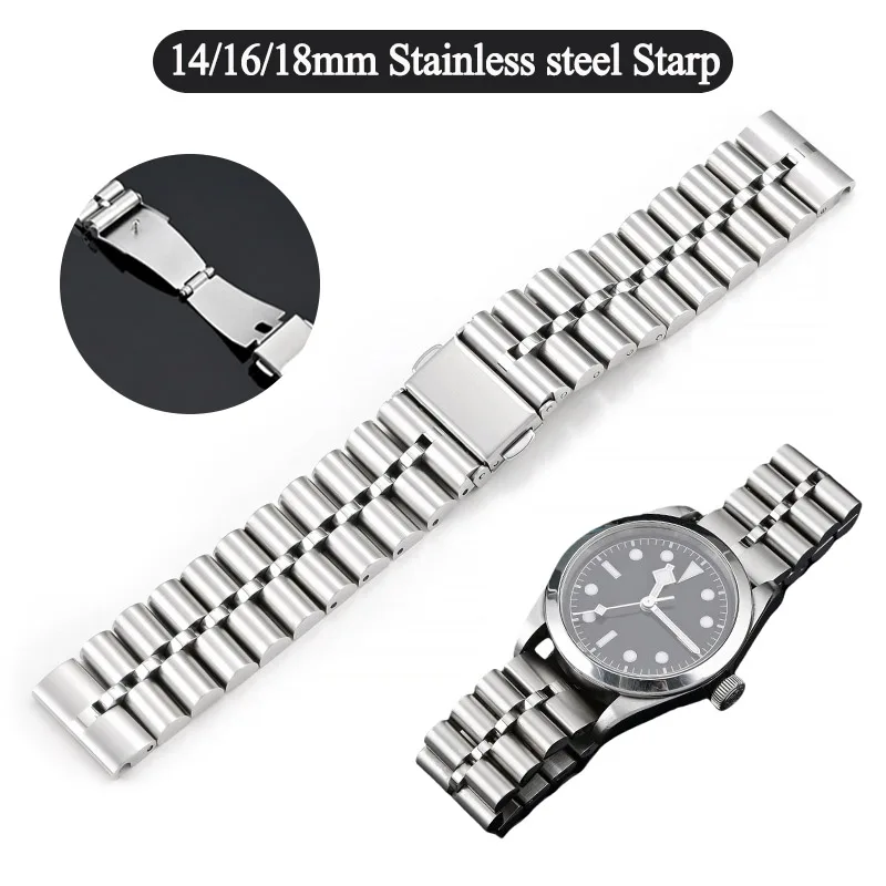 

Ремешок из нержавеющей стали для Longines Tissot, ремешок для часов 14 мм, 16 мм, 18 мм, быстросъемный мужской и женский браслет, аксессуары, браслет