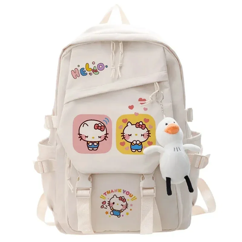 

Hello Kitty большая вместительная сумка, милый каваи Sanrio, школьная сумка для девочек и мальчиков, милый рюкзак с подвеской, подарок, мини-рюкзак