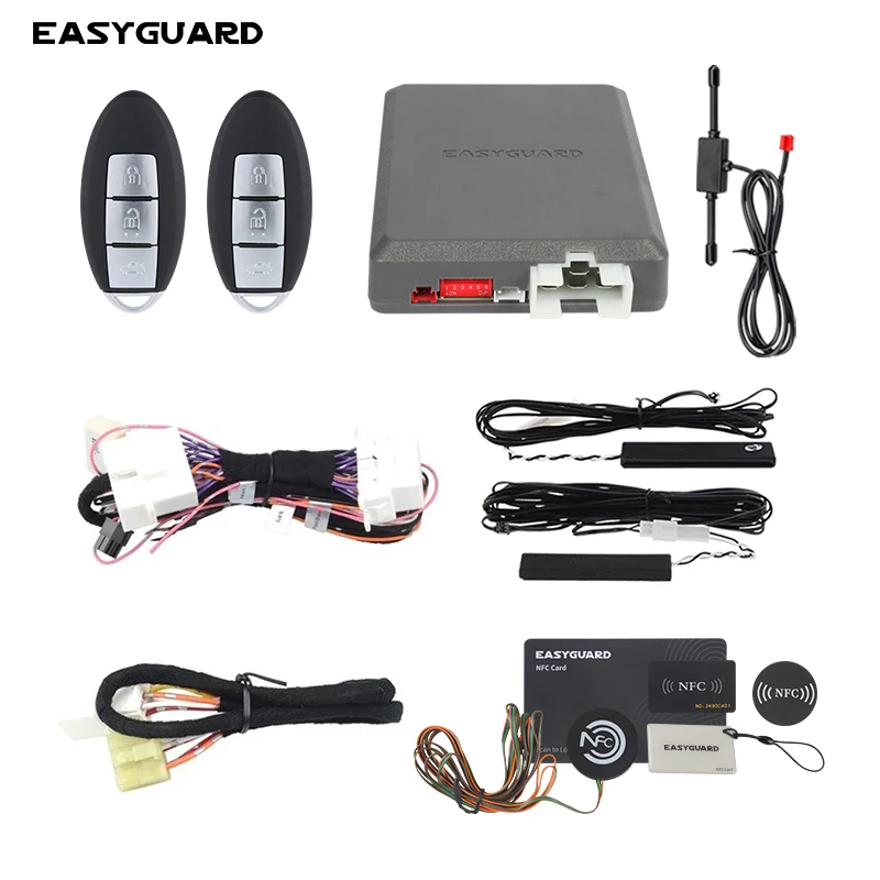 

EASYGUARD PKE keyless entry system auto starter Plug&Play CAN BUS for Nissan X-TRAIL Teana 09-19 with OEM engine start button