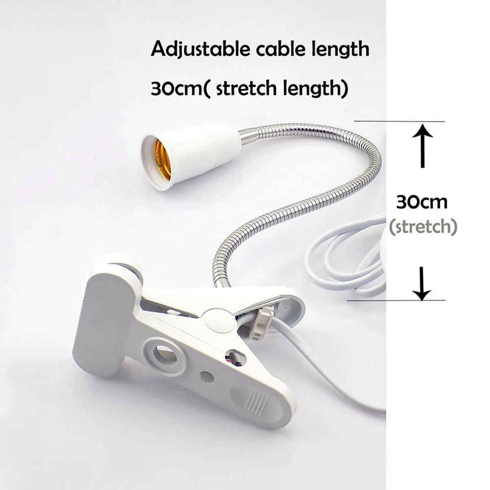 Imagem -05 - Cabeça E27 Lâmpada Base de Fonte Alimentação ac Suporte Flexível ue Eua Reino Unido Tomada Clipe Mesa para Tablet Noite Crescer Luz q1 1