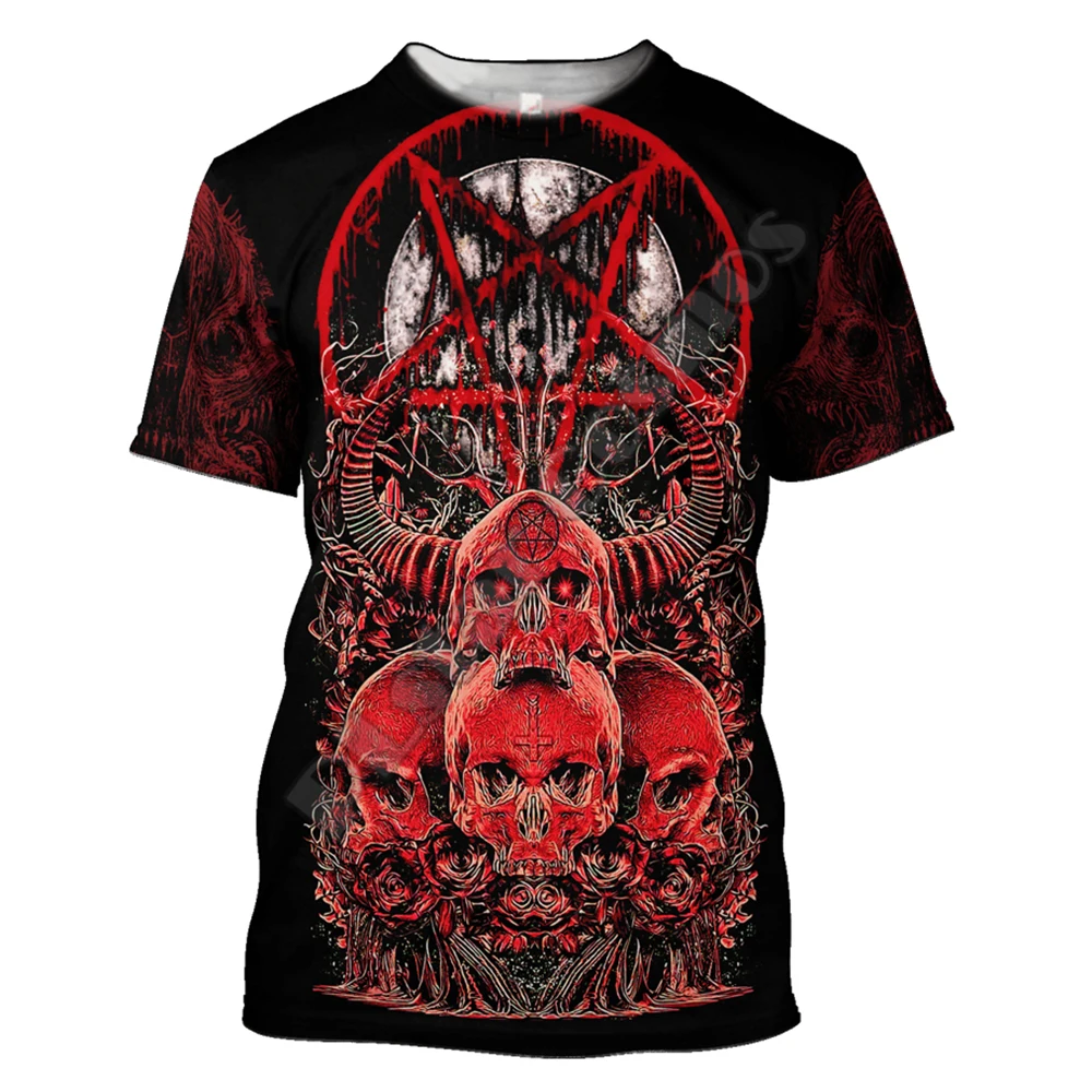 

Punk Style T-shirt Men 3D Print Short Sleeve Vintage Classics TShirt For Mens Street Death Skull Shirts Tops Oversized Tee Shirt