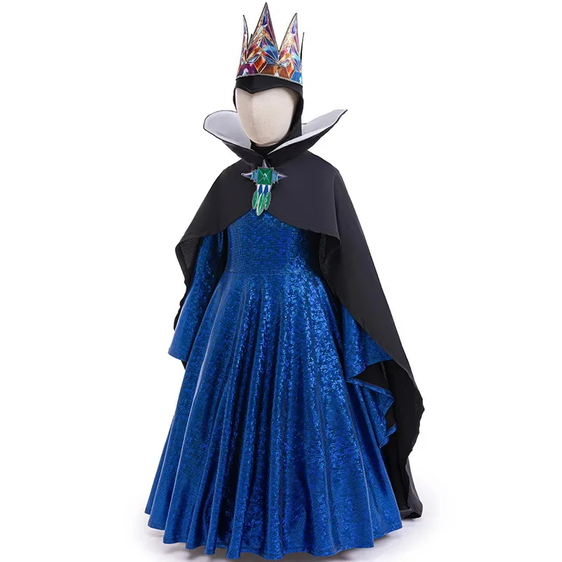 Kids Girl Live-action Snow White Evil Queen Cosplay Costume Evil Queen Party Dresses For Girls Children's Day Princess Dress