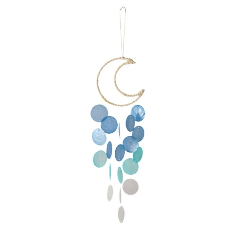 Soothing Capiz Windchime , Calming Sounds Moon Windchime Perfect Harmonies For Indoor Or Garden Use Art Crafts Decors