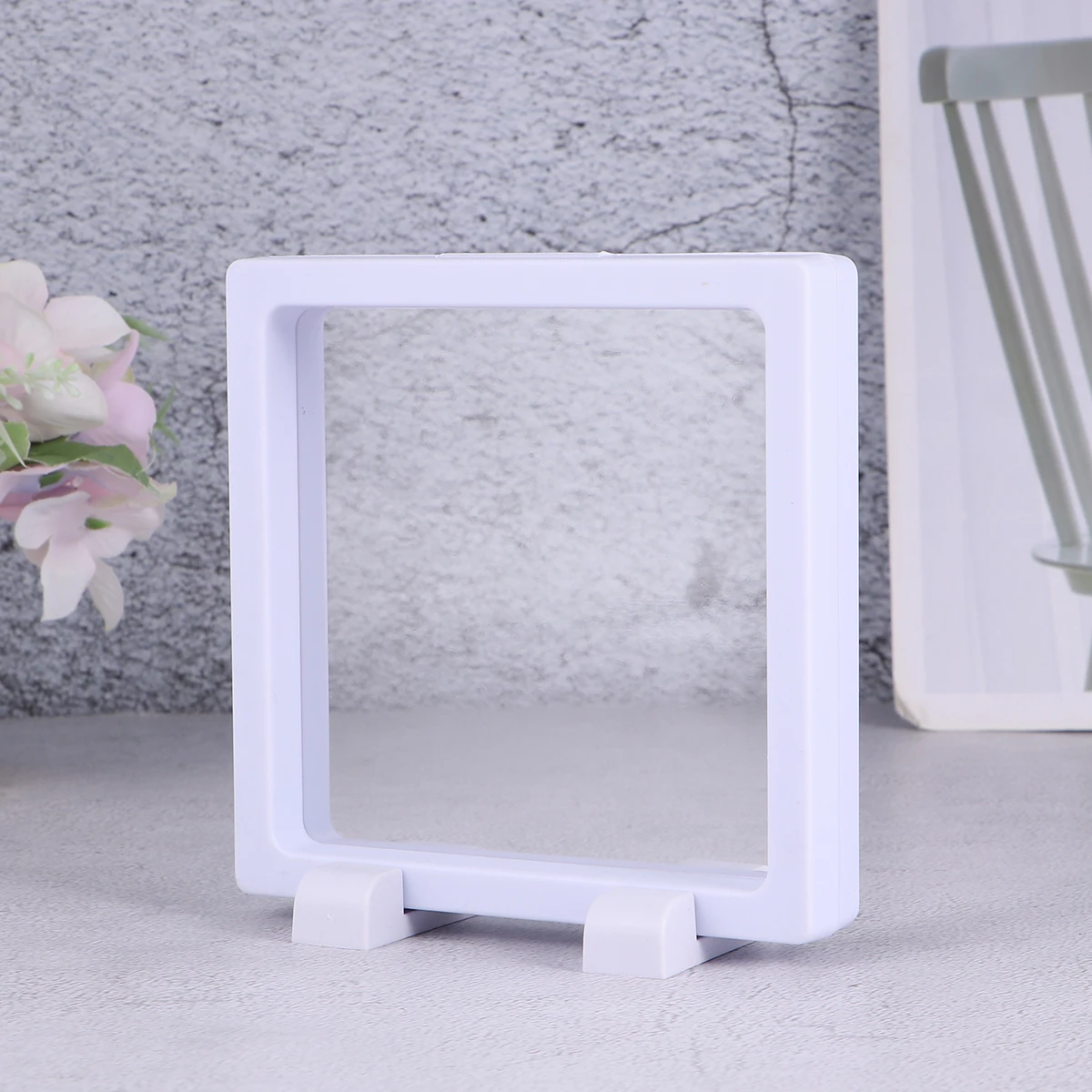 

Creative Jewelry Display Box Clear Frame Floating Holder Organizer Storage Case for Necklace Earrings Bracelet Collectibles PE