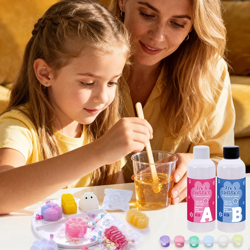 DIY Taba Squishy Making Kit Mold Cat Claw Squishy Molds Silicone Liquid Silicone 1:1 AB Ratio Epoxy Resin Mix for Squishy Making