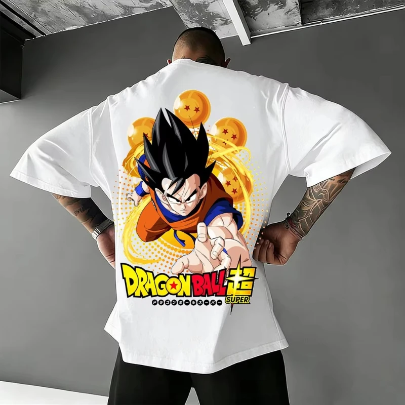 

Футболка Dragon Ball с принтом аниме для мужчин и женщин, оверсайз, повседневная, с коротким рукавом, уличный стиль, летняя, Y2K, с принтом Гоку Сайян, графическая футболка 2026