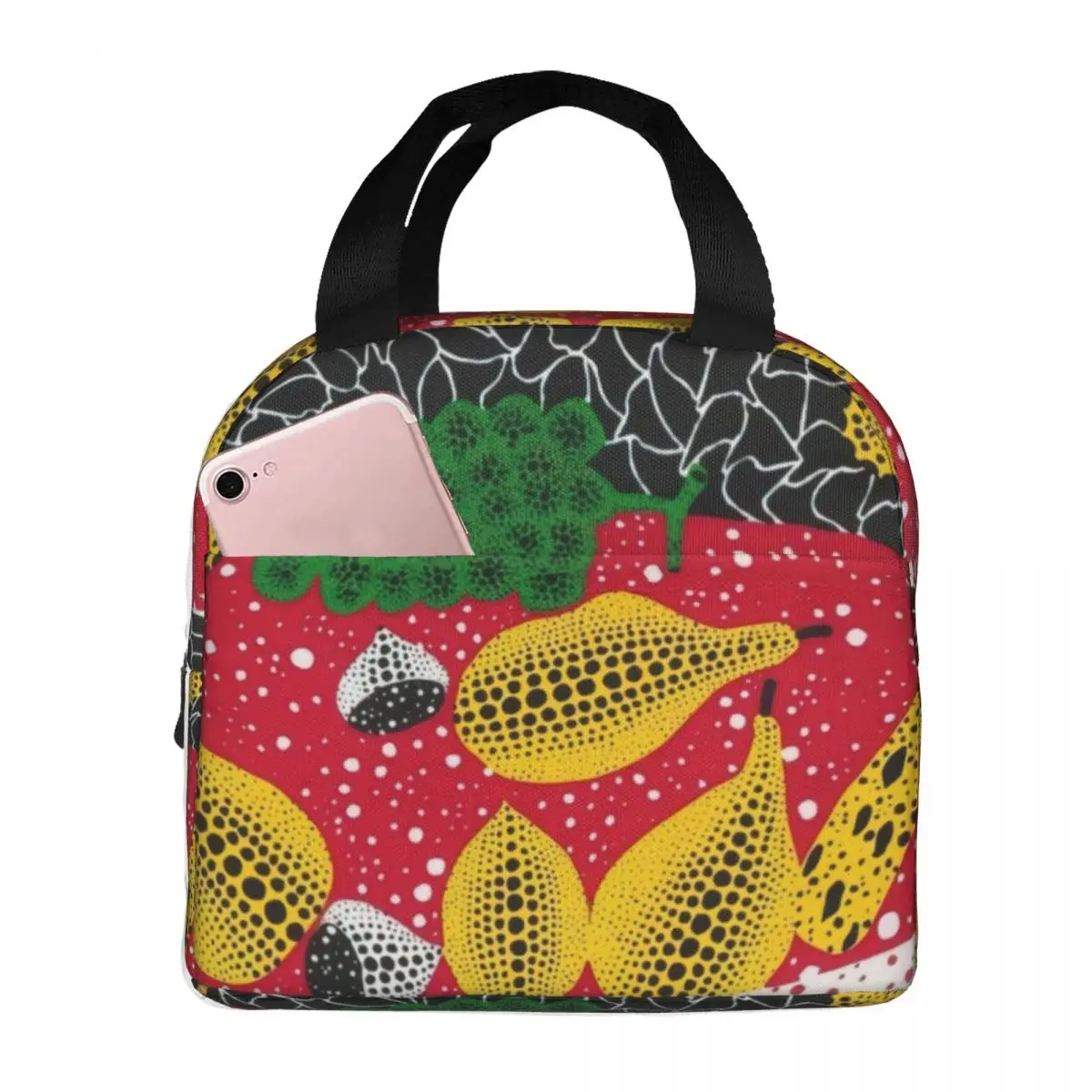 Japanese Pop Art Yayoi Kusama Insulated Lunch Bag for Women Resuable Cooler Thermal Bento Box office Work School