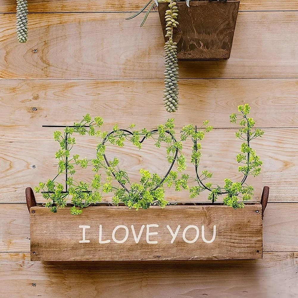 I Love You Style Metal Plant Trellis for Climbing For Flowers Vines Garden Support Stand Outdoor Use 6pcs Black 23x35cm 17x35cm