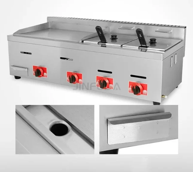 Multi-fuction Restaurant Equipment 2-in-1 Griddle and Deep Fryer Machine - view 3