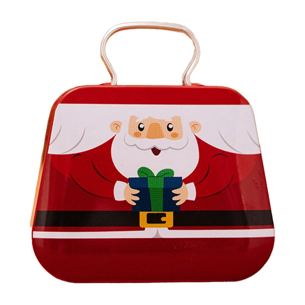 1pc Christmas Cookie Box Handbag Shaped Xmas Cookie Box Tinplate Metal Xmas Cookie Box Holiday Seasonal Décor Storage Box