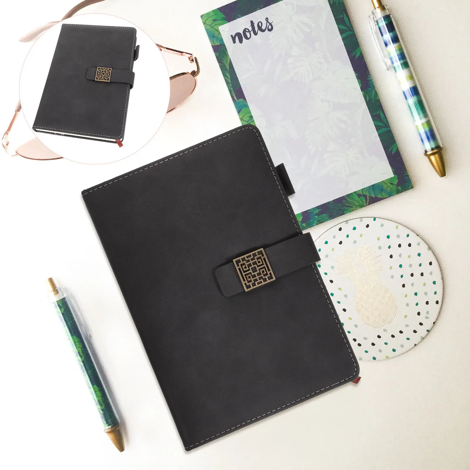 

Thickened PU Cover A5 Notebook Business Notepad Nurse Writing Journal Diary Multi Function Portable Office Student Planner